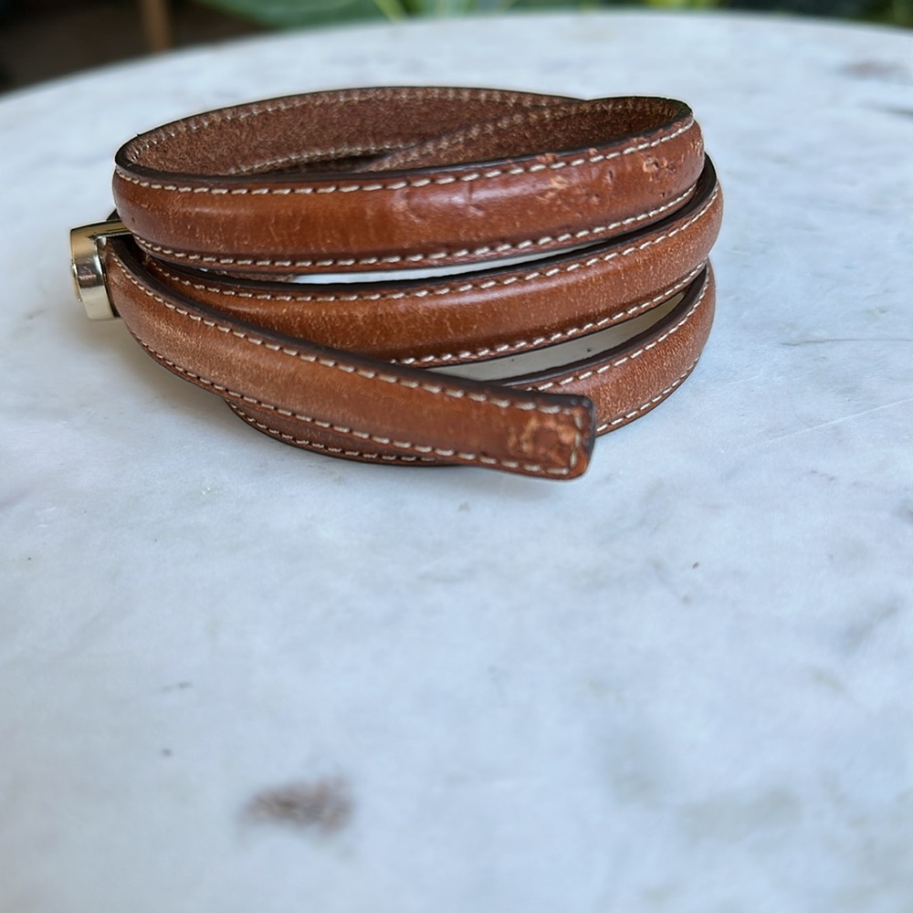 Michael Kors Vintage Leather Skinny Belt - Picture 4 of 4